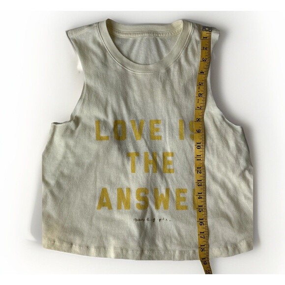 SOLD‼️‼️Spiritual Gangster Yellow Raw Sleeveless Muscle Shirt Crop Top Love XS - Picture 7 of 9